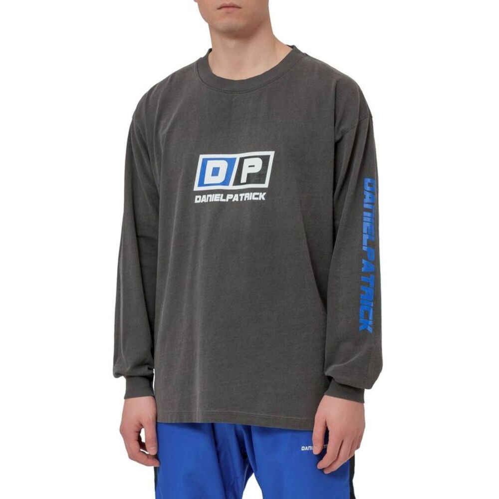 Daniel Patrick Mens Motorsport Crewneck T-Shirt Medium Vintage Black/Cobalt